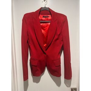 Plein Sud Jeanius red jersey knit blazer jacket size us 8 / fr 40